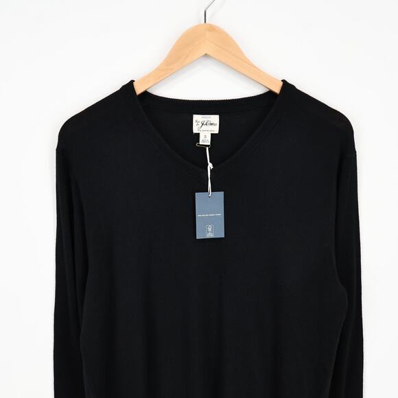 J.Crew Men's Merino Wool V Neck Sweater Black Size Small NWT - Picture 3 of 8